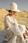 Lantern Sleeve Lace Wedding Dresses Backless Vestido De Noiva Chic DW552