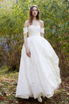 Taffeta Long Wedding Dress High Low Spring Bridal Gown 24311133