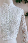 Lace Wedding Jacket High Stand Collar Bridal Bolero DQG1255