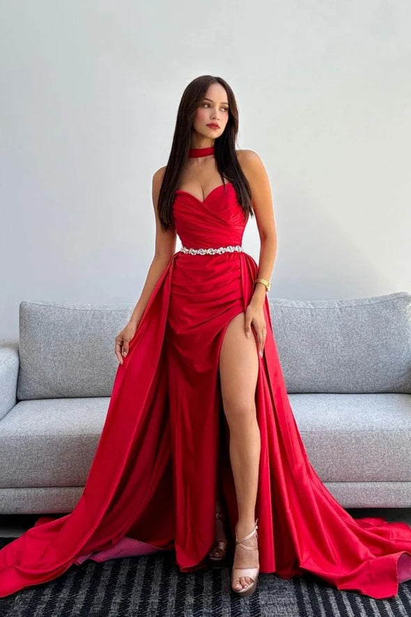 Mermaid Prom Dresses With Split Beads Overskirt