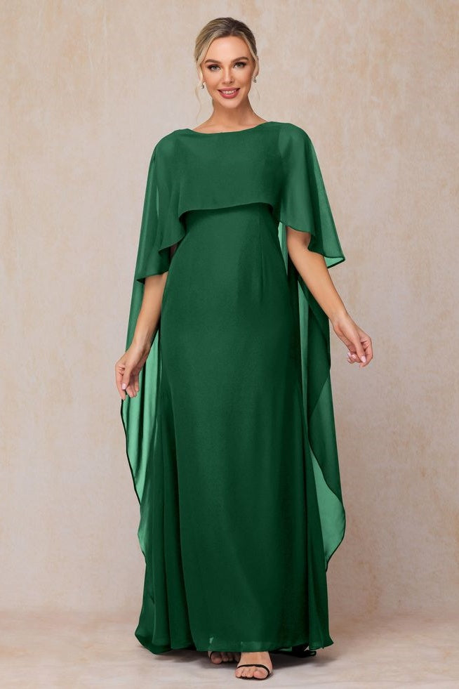 Long Chiffon Green Mother Of The Bridal Dress With Shawl - Long Chiffon Green Mother Of The Bridal Dress With Shawl -