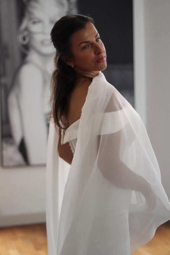 Chiffon Bridal Scarf , Chiffon Bridal Wrap