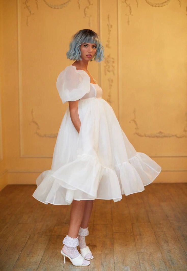 Homecoming Dress Puffy Sleeves New Style Mid Length TANYA BRIDAL Homecoming Dress Puffy Sleeves New Style Mid Length TANYA BRIDAL