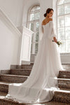 Bohemian Chiffon Puffy Sleeves Ruffles Wedding Dress