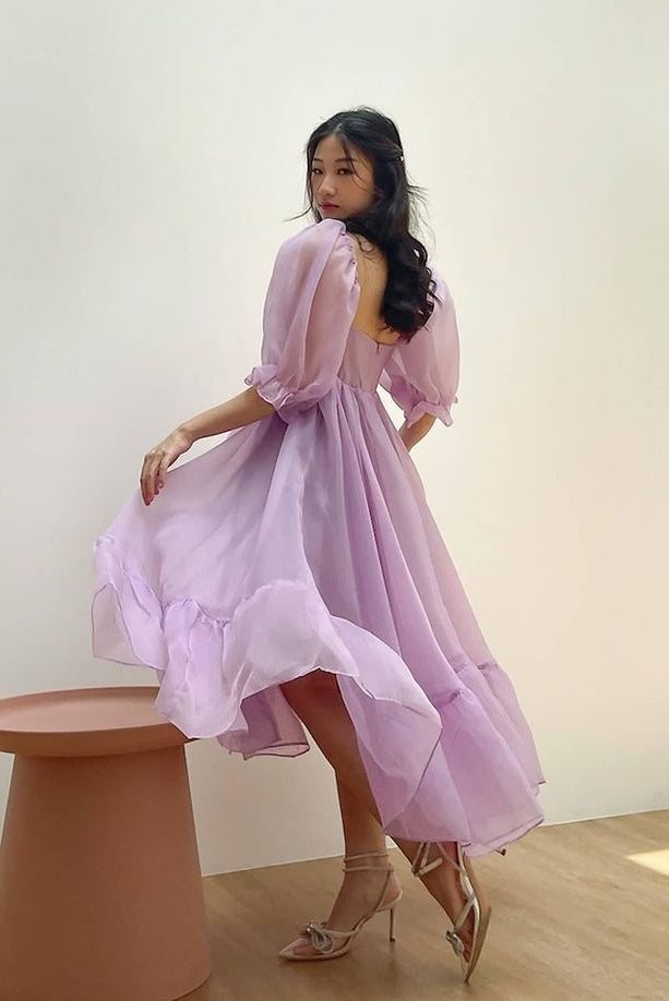 A Line Sweep Long Homecoming Dress Organza TANYA BRIDAL A Line Sweep Long Homecoming Dress Organza TANYA BRIDAL