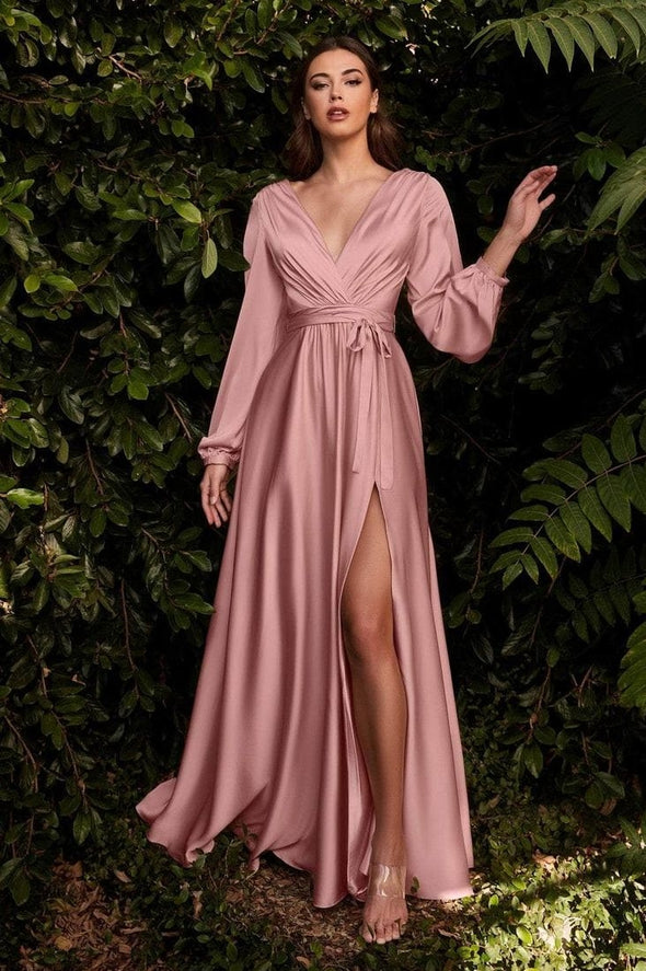 plunging neck high slit dress Amarra 88764 Plunging Neckline High Slit Dress