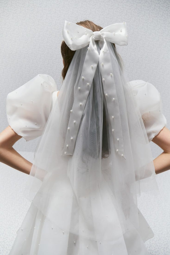 White Organza Square Neck Mini Homecoming Dress With Pearls