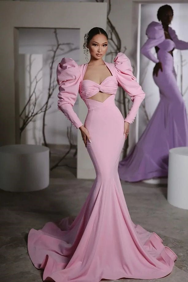 Mermaid Long Sleeves Prom Dress Backless TANYA BRIDAL Mermaid Long Sleeves Prom Dress Backless TANYA BRIDAL