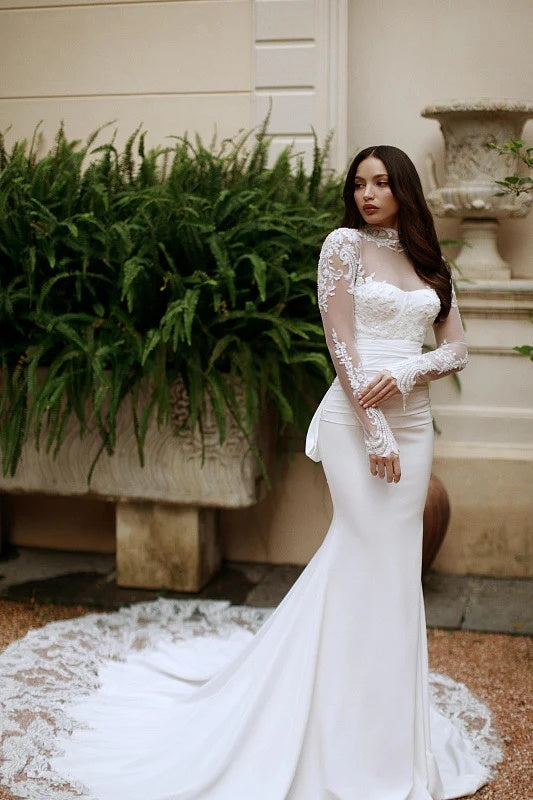 Chapel Train Wedding Dress With Luxury Wrap – TANYA BRIDAL Chapel Train Wedding Dress With Luxury Wrap – TANYA BRIDAL