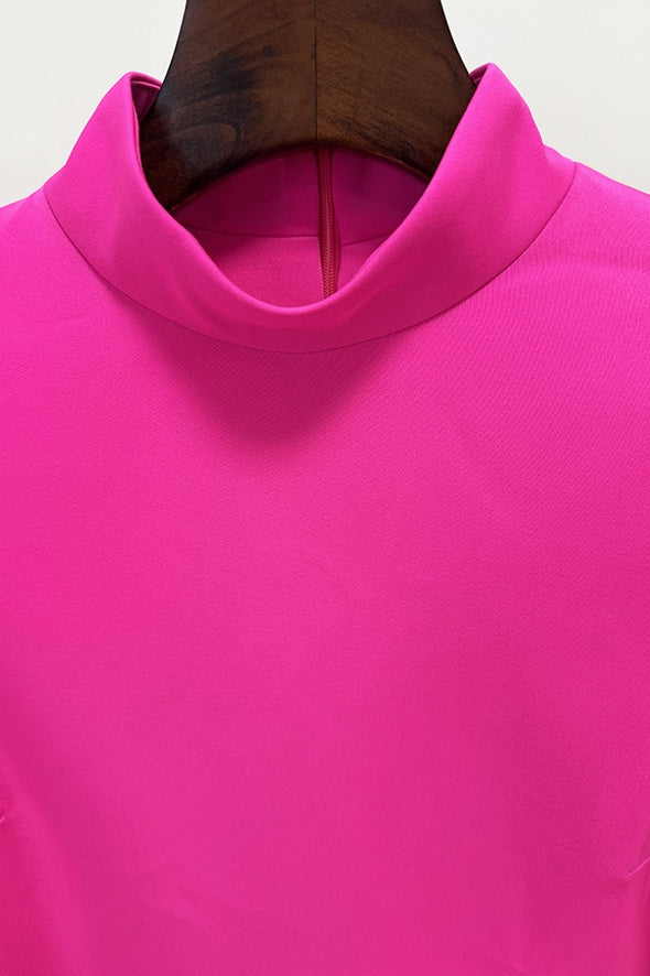 #DZ9384 Hot Pink Long Sleeves Women Event Gown