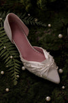 Bow Fold Pearl Wedding Shoes