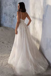 #LY9209 A Line Spaghetti Strap Long Lace Appliques Wedding Gown