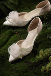 High Heel Wedding Bridesmaid Shoes With Camellia Flower
