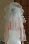 V382 multi-layer fluffy main wedding dress, bridal veil