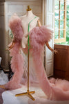 Dusty Pink Plisse Tulle Cape Performance Runway Costumes Outfit