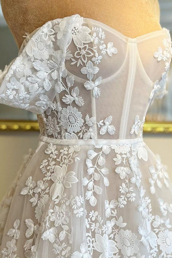 Romantic Flora Lace Wedding Gown