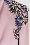 #DZ9380 Pearl Pink Long Sleeves Evening Dress With Crystal