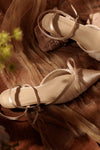 Champagne Wedding Bridesmaid Shoes With Pleated