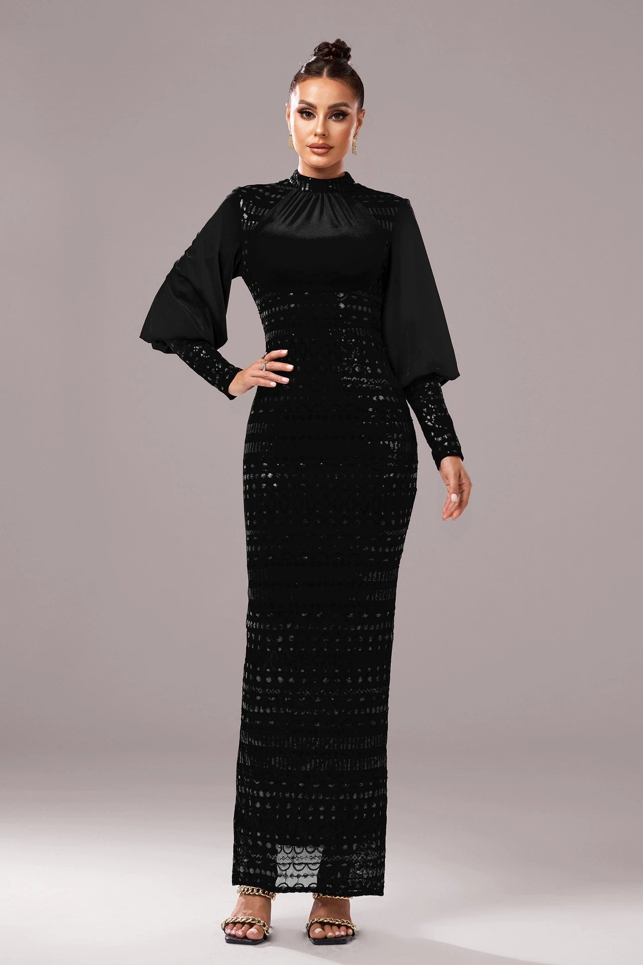 Formal Lady Women Evening Drewss High Neck Full Sleeves TANYA BRIDAL Formal Lady Women Evening Drewss High Neck Full Sleeves TANYA BRIDAL