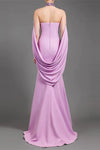#DZ9385 Lavender Pink Long Sleeves Evening Dress