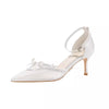 Retro Lace Mesh Pointed Stiletto High Heels Wedding Shoes