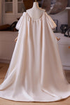 Champagne Satin Tulle Cape Performance Runway Costumes Outfit