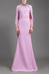 #DZ9385 Lavender Pink Long Sleeves Evening Dress