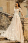 #LY9202 Elegant Lace Long Sleeves Wedding Dress