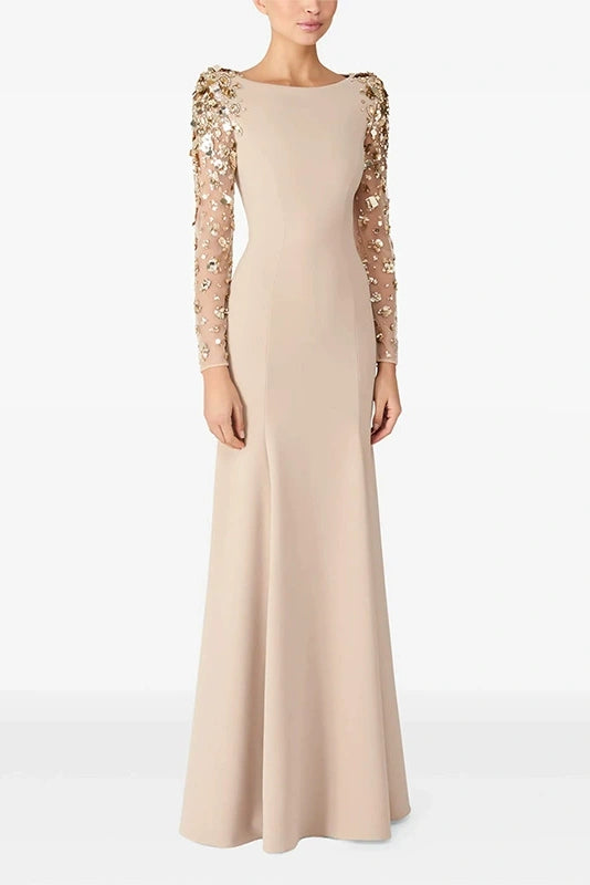 #DZ9382 Luxury Sequins Long Sleeves Evening Formal Dress