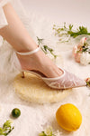 Foliage Beads Embroidery Mesh Brides Bridesmaids Wedding shoes