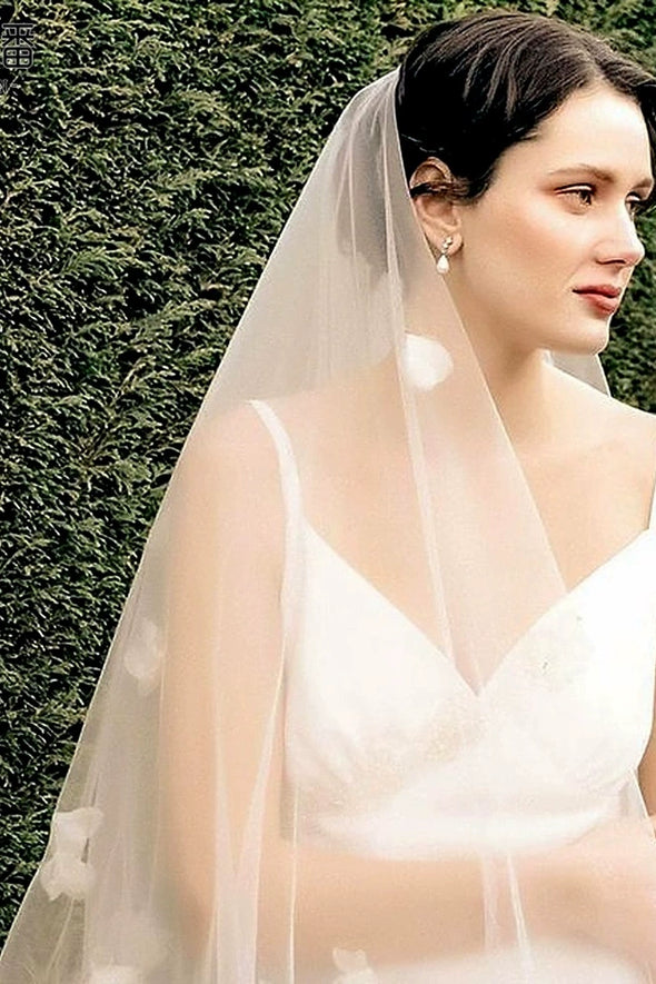 V111 Bridal Headveil Super Fairy 3D Flower Veil