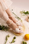 Lace Bow Embroidery High Heels Fairy Wedding Shoes