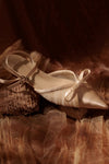 Champagne Mesh Pleated Bow Wedding Shoes