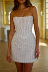 #LY9207 Luxury Beadings Short Mini Cocktail Dress