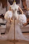 Little Flower Off White Tulle Cape Fashion Runway Costumes Outfit