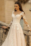 #LY9202 Elegant Lace Long Sleeves Wedding Dress