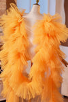 Orange Plisse Tulle Performance Cape Runway Costumes Outfit