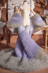 Purple Gray Performance Cape Luxury Runway Costumes Outfit
