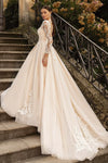 #LY9211 A Line Lace Sleeves Long Wedding Gown