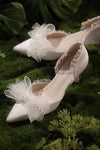 High Heel Wedding Bridesmaid Shoes With Bow