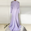 #DZ9396 Hand Beads Long Evening Dress Full Sleeves