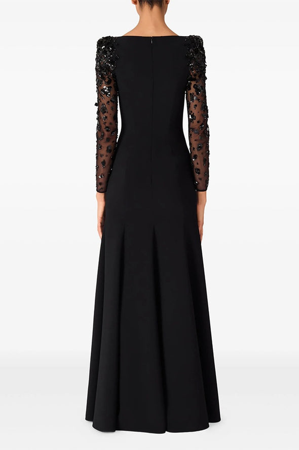 #DZ9382 Luxury Sequins Long Sleeves Evening Formal Dress