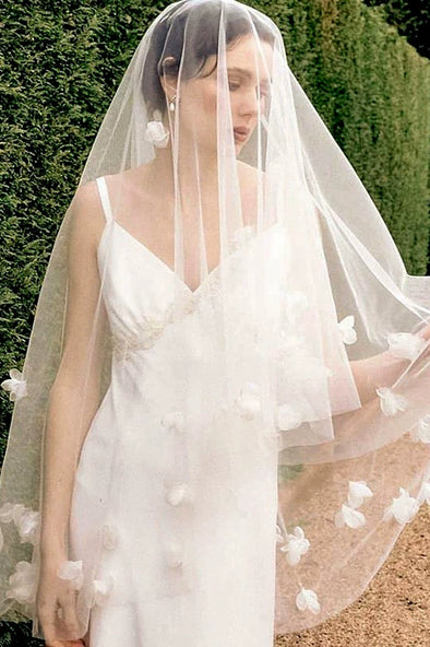 V111 Bridal Headveil Super Fairy 3D Flower Veil