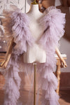 Lavender Plisse Tulle Performance Cape Runway Costumes Outfit