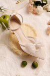 Lace Bow Embroidery High Heels Fairy Wedding Shoes