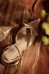 Champagne Wedding Bridesmaid Shoes With Pleated