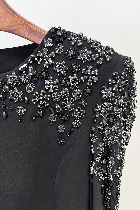#DZ9381 Luxury Crystal Long Sleeves Evening Formal Dress