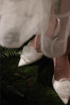 High Heel Wedding Bridesmaid Shoes With Camellia Flower