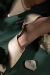 Vintage Rose Flower Lace Wedding Shoes High Heel