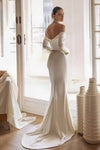 #DZ9420 Vestidos De Noiva Wedding Dresses Long Sleeve Side Slit